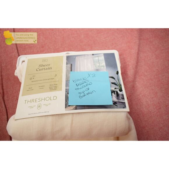 Threshold 54"x63" Light Filtering Textural Sheer Curtain Panel Ivory (Marks)* - Picture 2 of 6